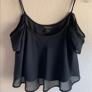 Black flowy crop top